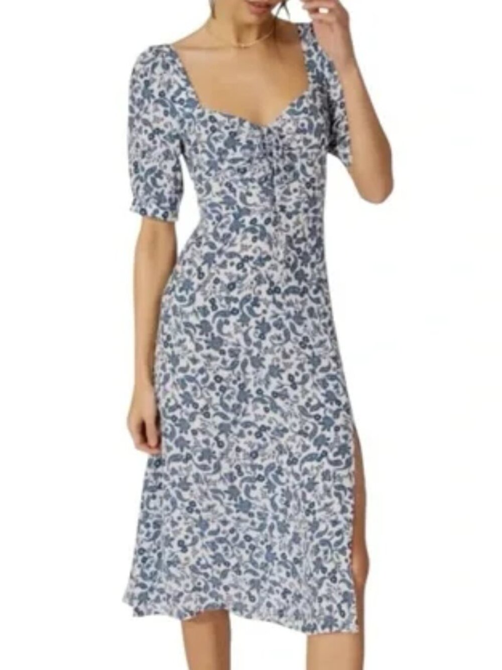 Favorite Daughter  The Vineyard Dress ~ Blue Paisley Floral Medium